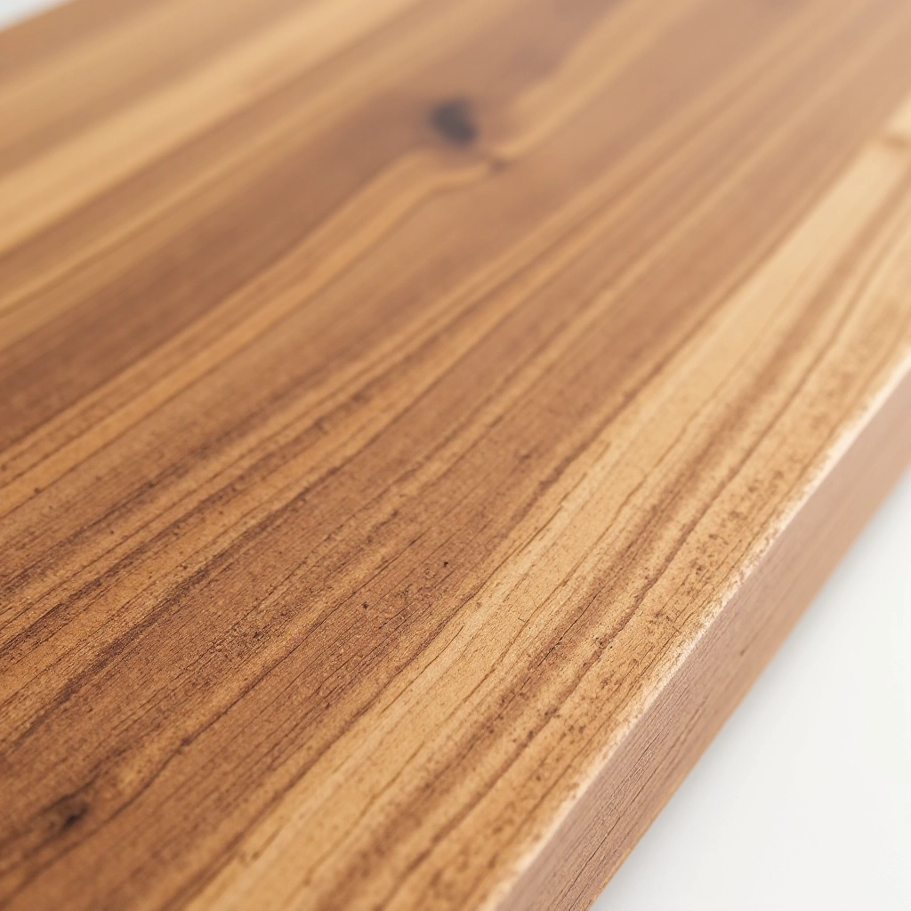 Close-up of walnut oak wood grain texture showing natural finish, warm honey tones with fine detail