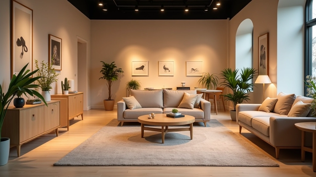 Compact furniture and space-saving design solutions in a modern showroom setting